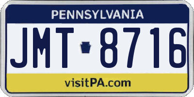 PA license plate JMT8716