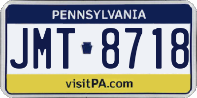 PA license plate JMT8718