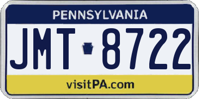 PA license plate JMT8722