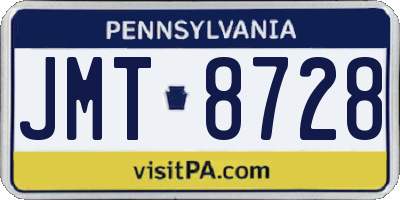 PA license plate JMT8728