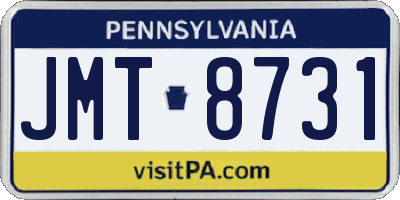 PA license plate JMT8731