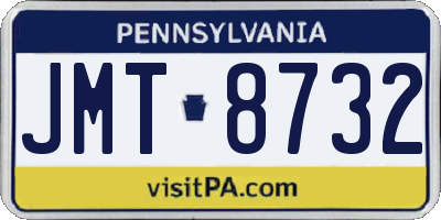 PA license plate JMT8732