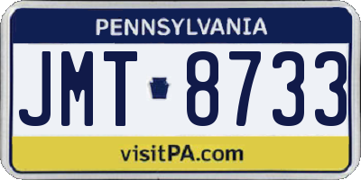 PA license plate JMT8733
