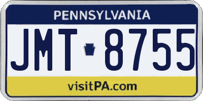 PA license plate JMT8755