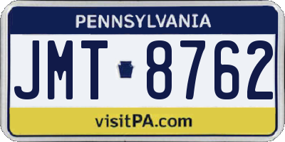 PA license plate JMT8762