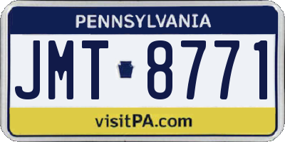 PA license plate JMT8771