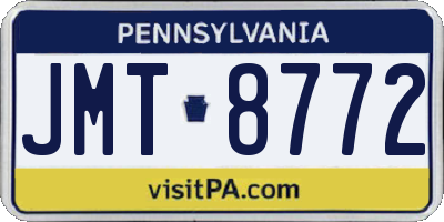 PA license plate JMT8772