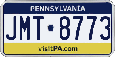 PA license plate JMT8773