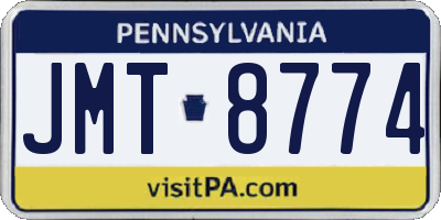 PA license plate JMT8774