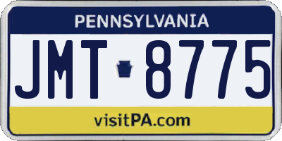 PA license plate JMT8775