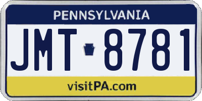 PA license plate JMT8781