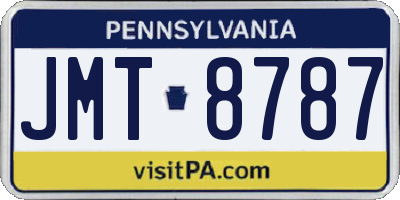 PA license plate JMT8787