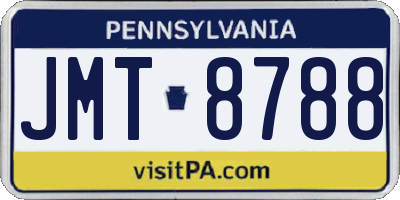 PA license plate JMT8788