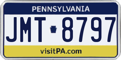 PA license plate JMT8797