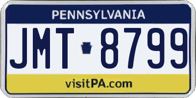 PA license plate JMT8799