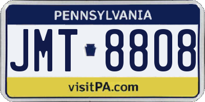 PA license plate JMT8808