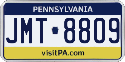 PA license plate JMT8809