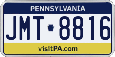 PA license plate JMT8816
