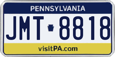 PA license plate JMT8818