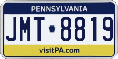 PA license plate JMT8819