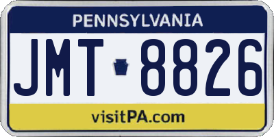 PA license plate JMT8826