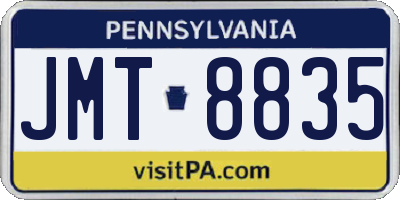 PA license plate JMT8835