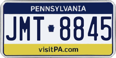 PA license plate JMT8845