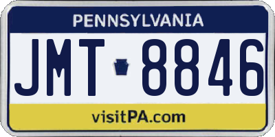 PA license plate JMT8846
