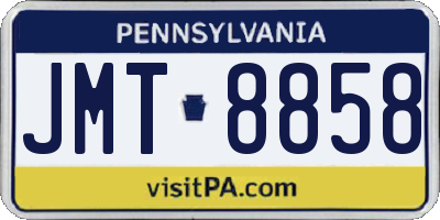 PA license plate JMT8858