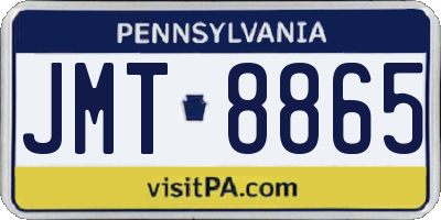 PA license plate JMT8865