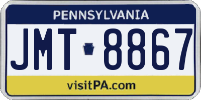 PA license plate JMT8867