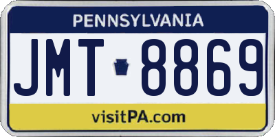 PA license plate JMT8869