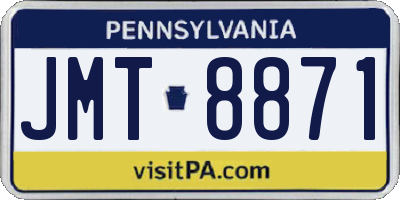 PA license plate JMT8871
