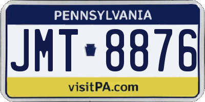 PA license plate JMT8876
