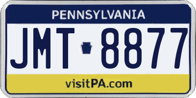 PA license plate JMT8877