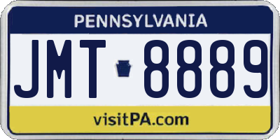 PA license plate JMT8889