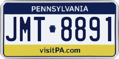 PA license plate JMT8891