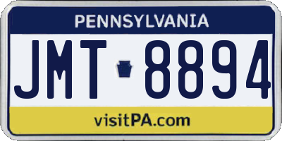 PA license plate JMT8894