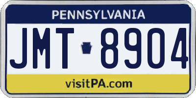 PA license plate JMT8904