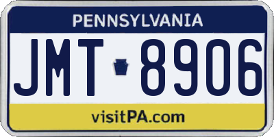 PA license plate JMT8906