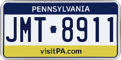 PA license plate JMT8911