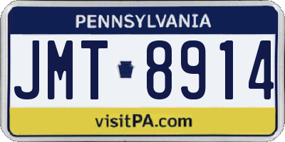 PA license plate JMT8914