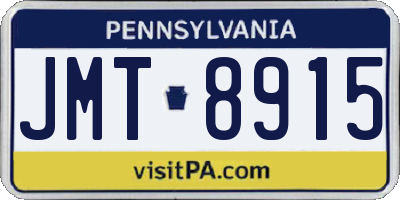 PA license plate JMT8915