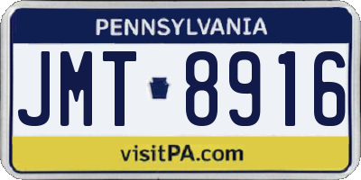 PA license plate JMT8916