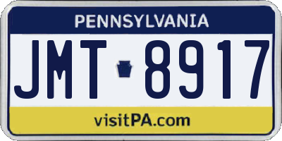 PA license plate JMT8917