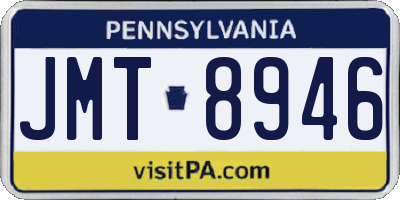 PA license plate JMT8946
