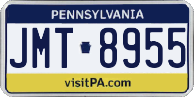 PA license plate JMT8955