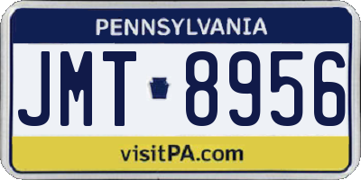 PA license plate JMT8956