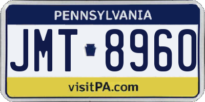 PA license plate JMT8960