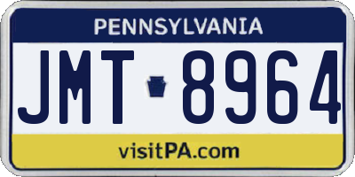 PA license plate JMT8964